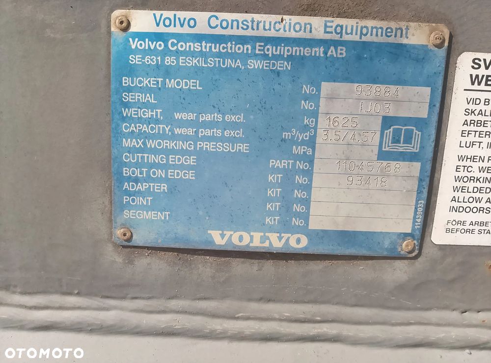 Łyżka Volvo L 110 L 120 L 150 - 4
