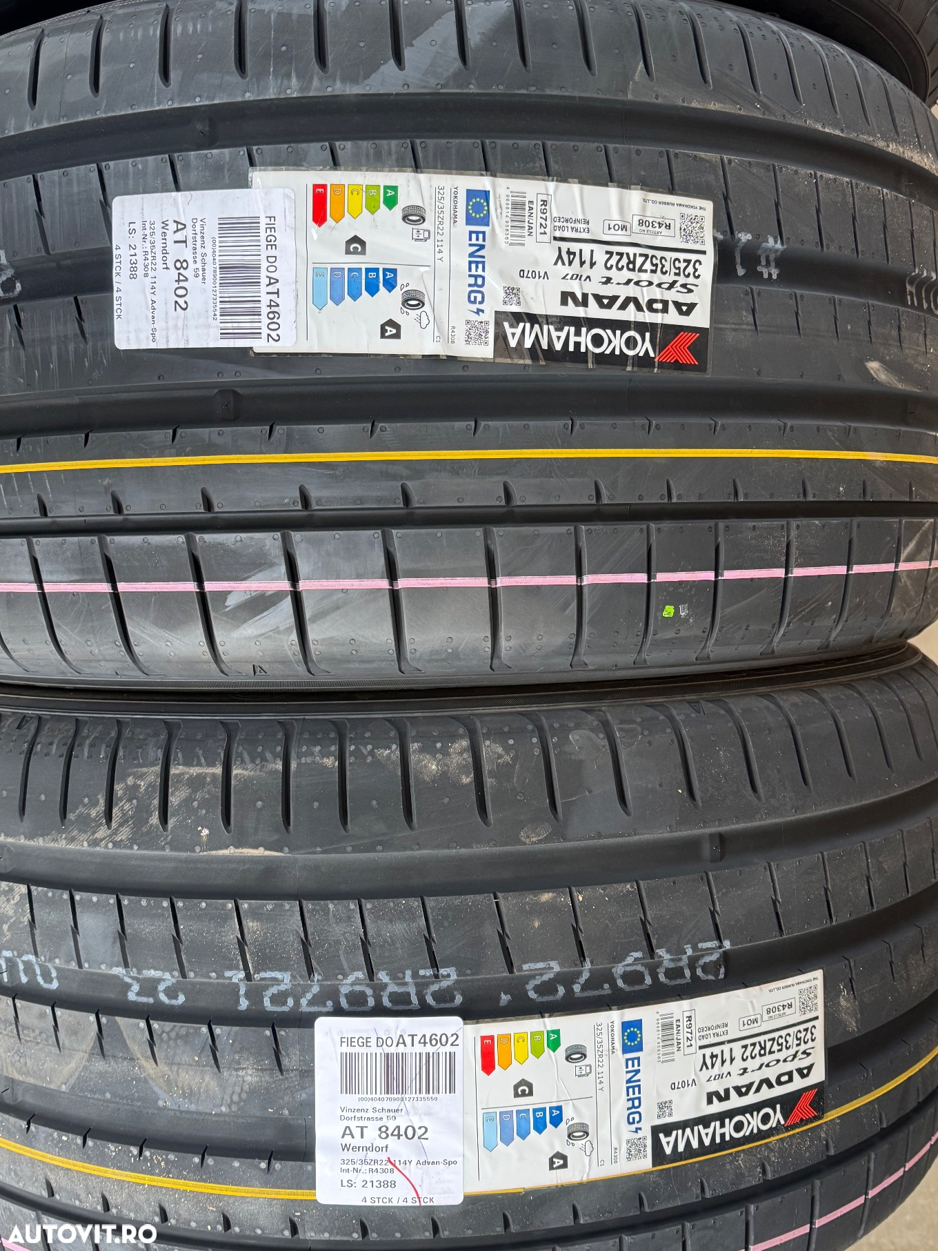 Vând set anvelope 285/40/22-325/35/22 Yokohama de vară noi - 3