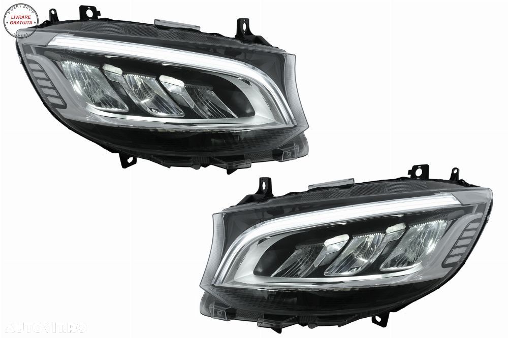 Faruri Full LED Mercedes Sprinter W907 Halogen (2019-2023) Negru- livrare gratuita - 1