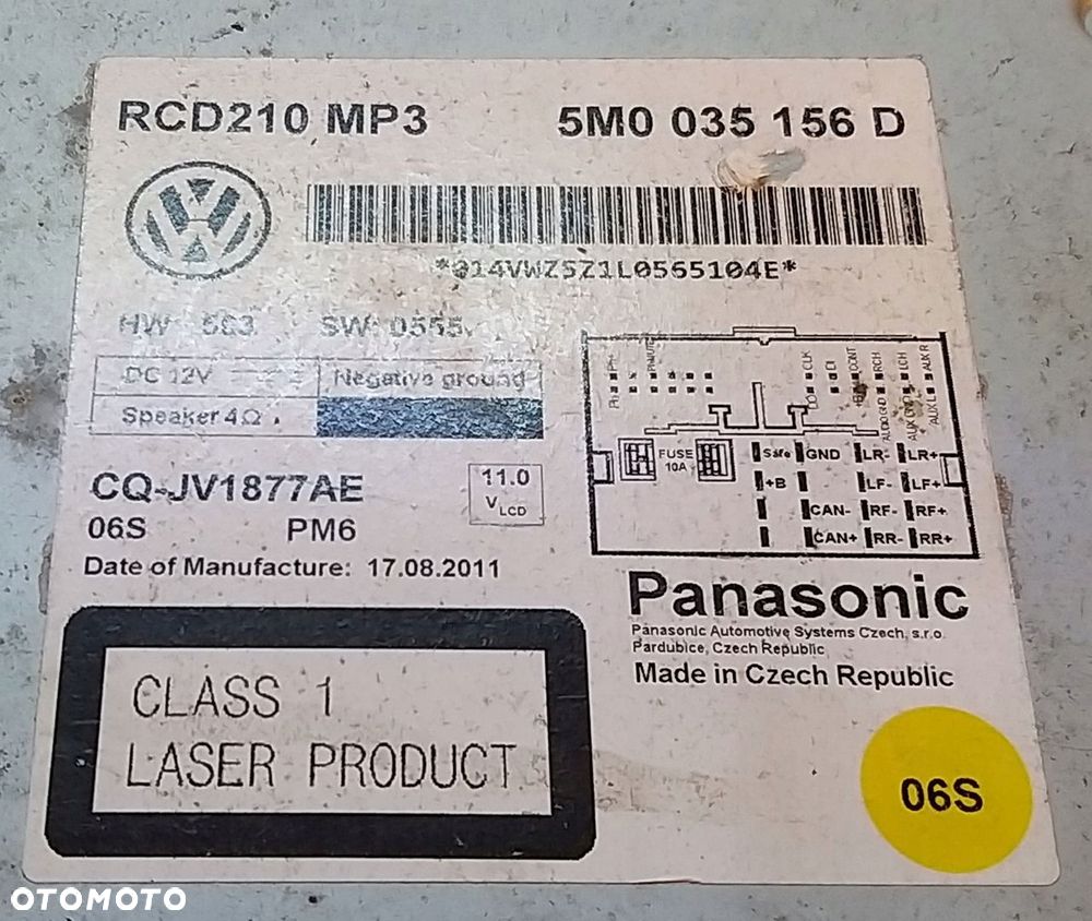 RADIO FABRYCZNE CD MP3 5M0035156D POLO 6R 09-17 - 5