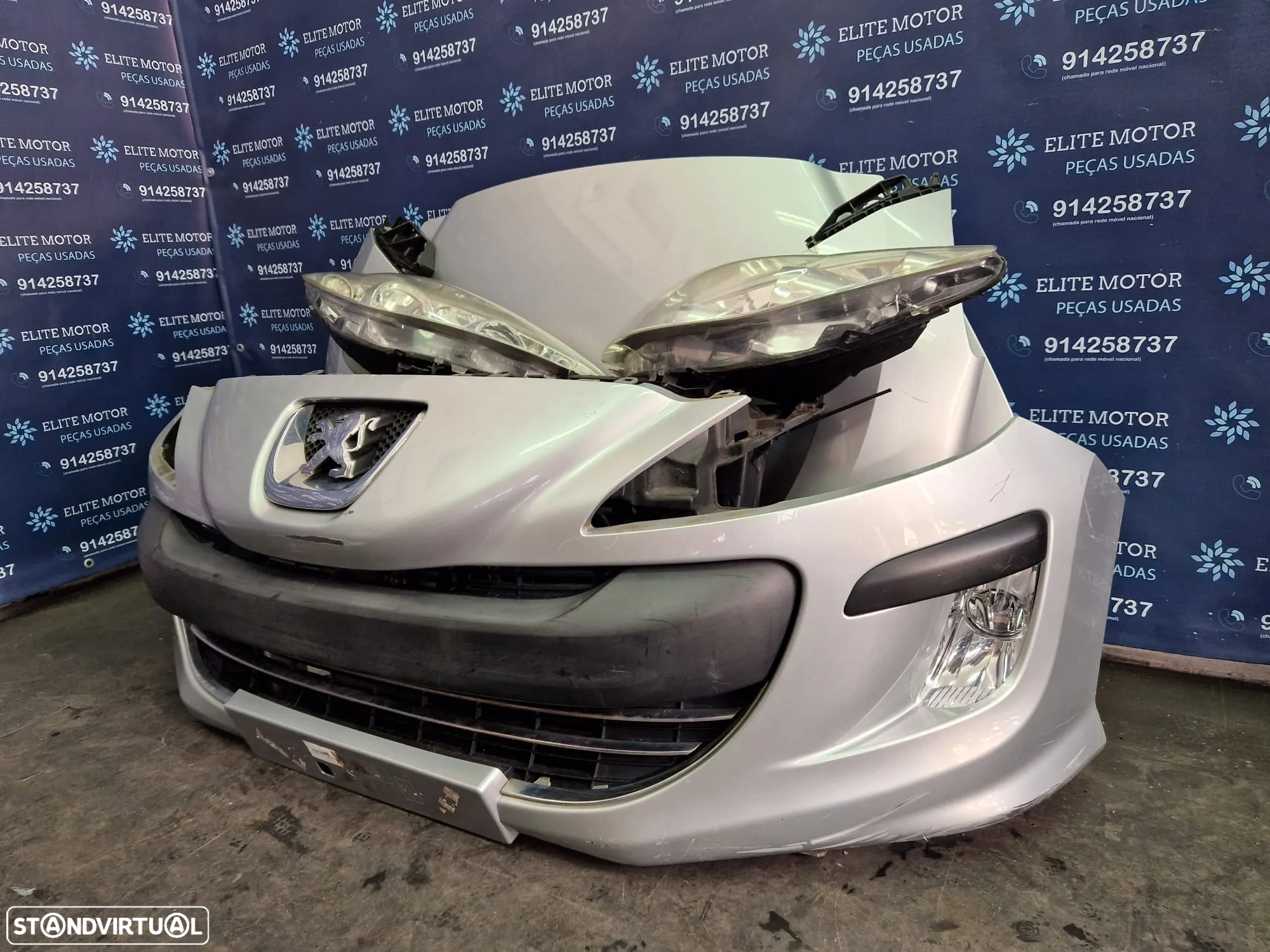 Frente completa usada PEUGEOT 308 1.6 HDI capot parachoques guardalamas oticas radiador - 2