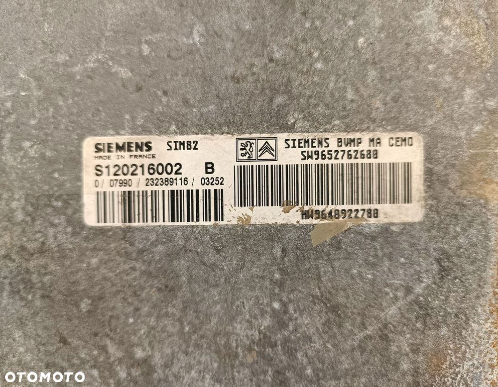STEROWNIK SKRZYNI BIEGÓW CITROEN C3 9652762680 S120216002 - 4
