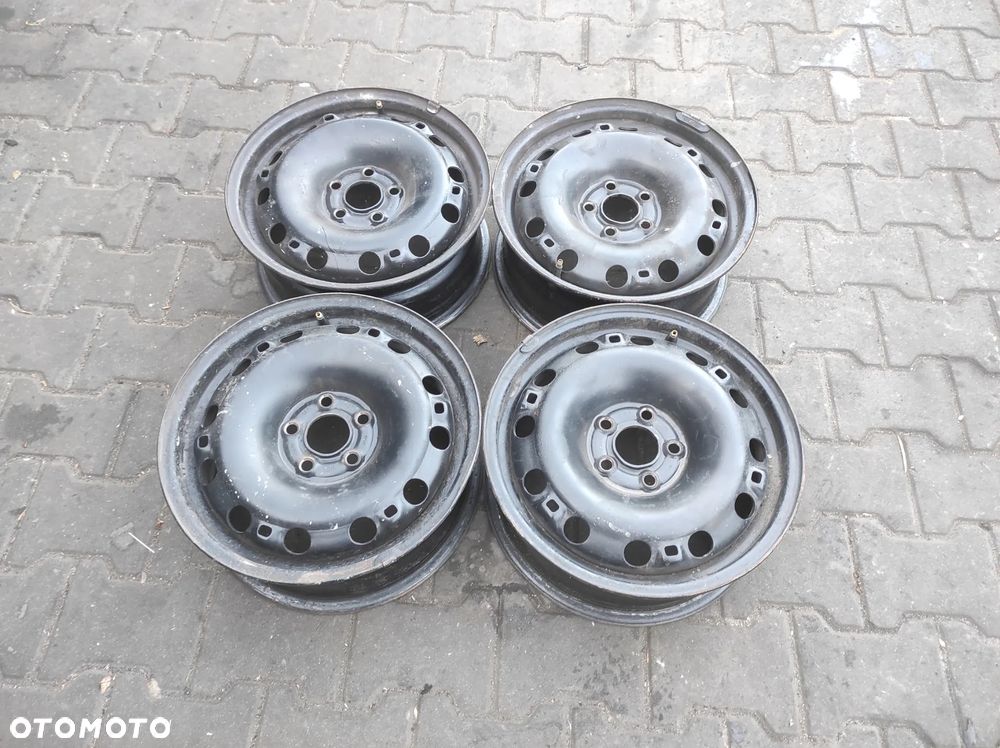 FELGI STALOWE STALÓWKI KOŁA 5X100 R15 CALI ET 43 6J KOMPLET 6Q0601027M VW GOLF 4 BORA SEAT LEON 1 TOLEDO 2 4 IBIZA 3 4  SKODA FABIA 1 2 3 ROOMSTER PRAKTIK AUDI A1 A2 A3 8L WYSYŁKA !!!!! - 1