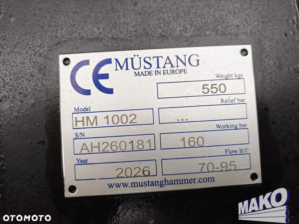 Nowy nieużywany! Młot hydrauliczny Mustang HM1002 550kg do koparki - 5