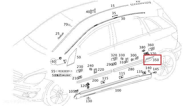 MERCEDES B-KLASA W245 Listwa listewka blotnika lewego tyl tylego lewego OE - 2