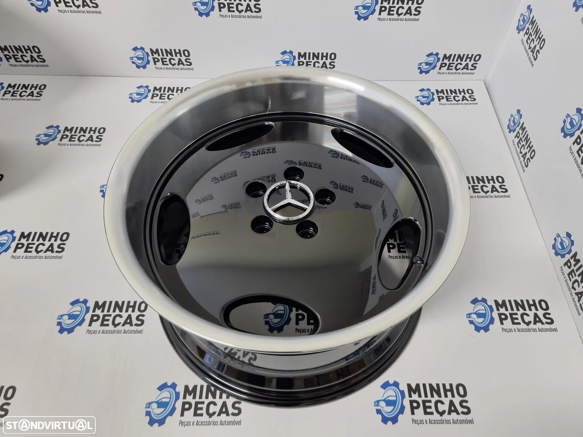 Jantes Mercedes Monoblock AMG em 18 Preto Aba Cromada - 7