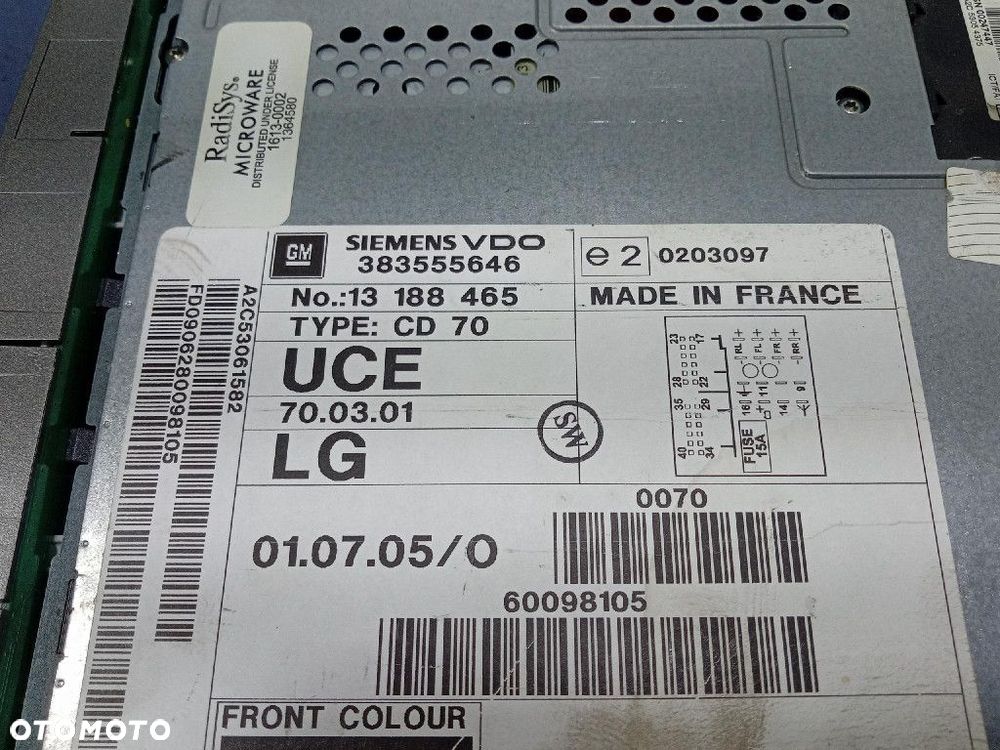 OPEL ZAFIRA B 05- RADIO OEM FABRYCZNE CD70 NAVI NAWIGACJA 13188465 - 8