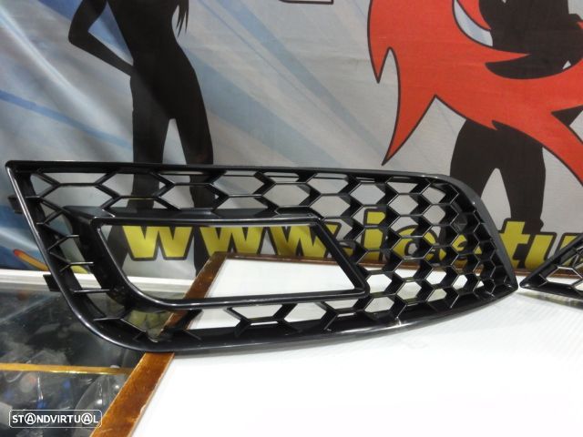 Grelhas faróis nevoeiro Audi A4 B8 11-15 RS LOOK preto brilhante - 3