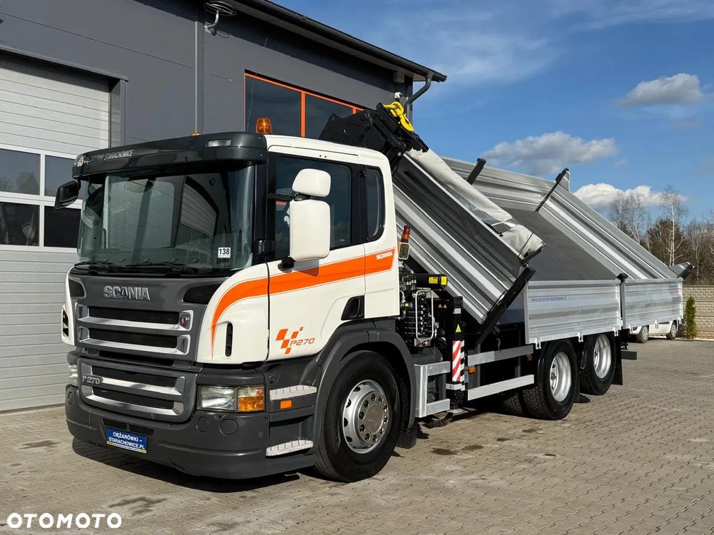 Scania Scania P R 270 / 6x2 / 6x4 / wywrotka 3-S + HDS / stare tacho / żuraw , dzwig , kran , Krane - 16