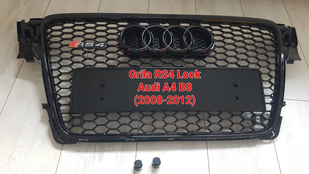 Grila-Fagure-RS4-Look-Audi-A4-B8-2008-2012-Neagra-Lucios-Premium-Noua - 1