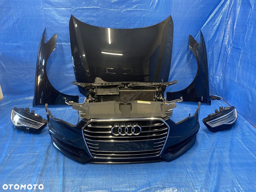 PRZÓD KOMPLETNY MASKA ZDERZAK LAMPY PAS PRZEDNI FULL LED AUDI A6 C7 S-LINE LIFT LX5R - 1
