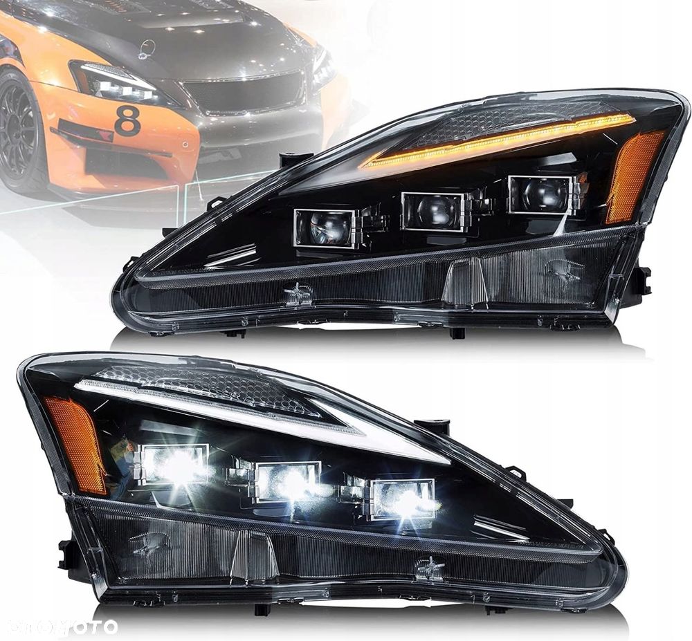 reflektor lampa kpl led black lexus is 200 220 250 350 isf ii 2 2006-2013 - 2