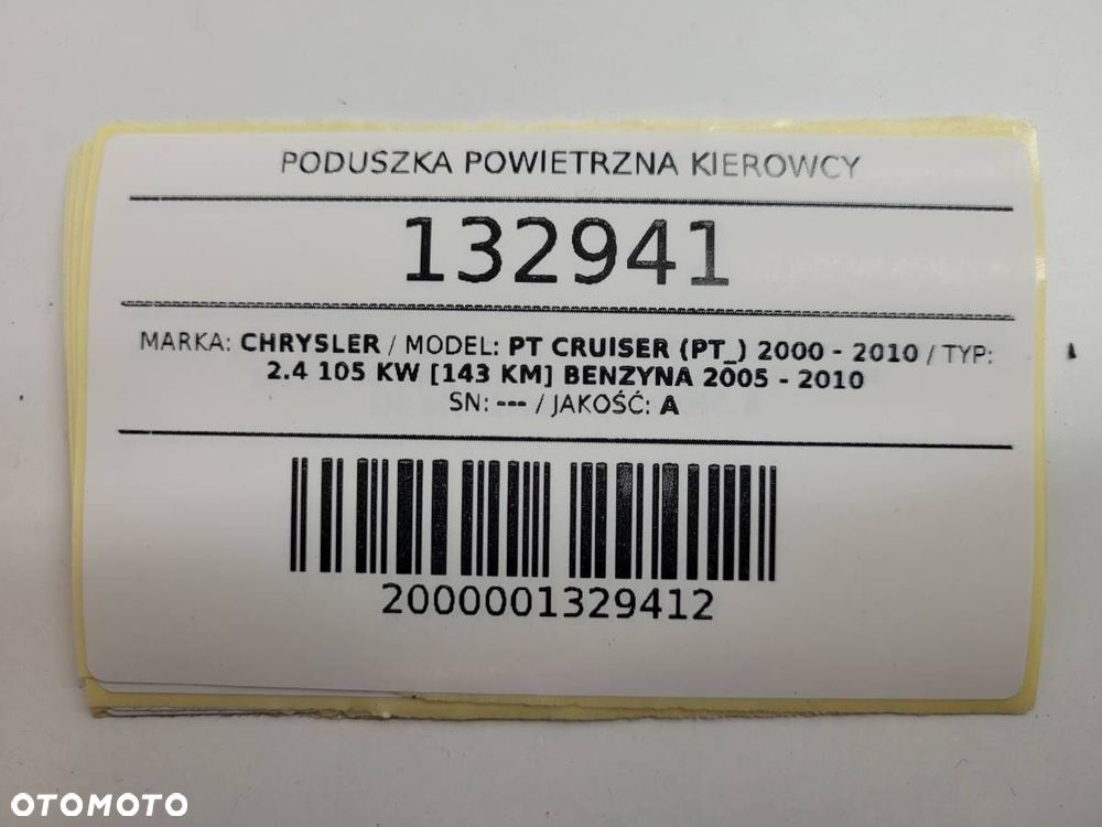 PODUSZKA POWIETRZNA KIEROWCY CHRYSLER PT CRUISER 2006 EUROPA - 6