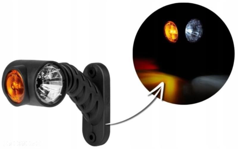 lampa obrysowa led na wysięgniku krótkim ukośnym 12/24v lewy - 1
