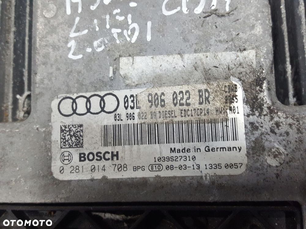 AUDI A3 8P LIFT 08-12r 2.0 TDI CBA KOMPUTER SILNIKA 03L906022BR - 2