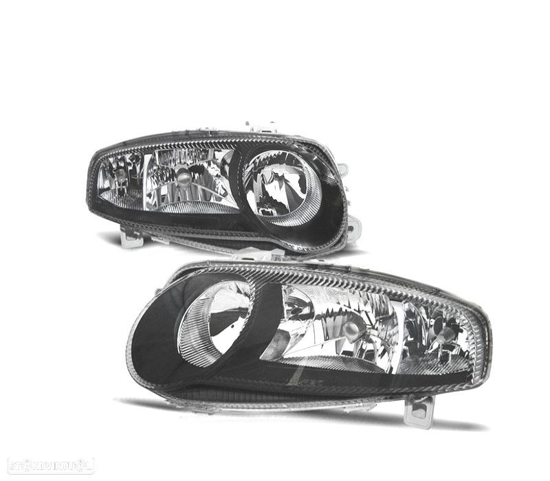 FARÓIS FRONTAIS ALFA ROMEO 147 LOOK GTA. FUNDO PRETO - 1