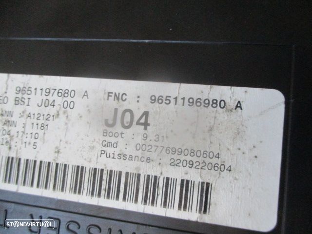 Caixa Fusiveis 9651196980A PEUGEOT 307 2003 2.0HDI VALEO PEUGEOT 307 FASE 1 2004 1.4I 90CV 5P CINZENTO VALEO - 2