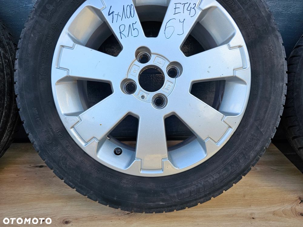 KOŁA FELGI ALUMINIOWE 15" 185/60 R15 4x100 ET43 OPEL ASTRA G H MERIVA A CORSA D - 8