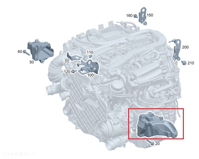 MERCEDES OM651 Oryginalny wspornik zawieszenie silnika OE - 2