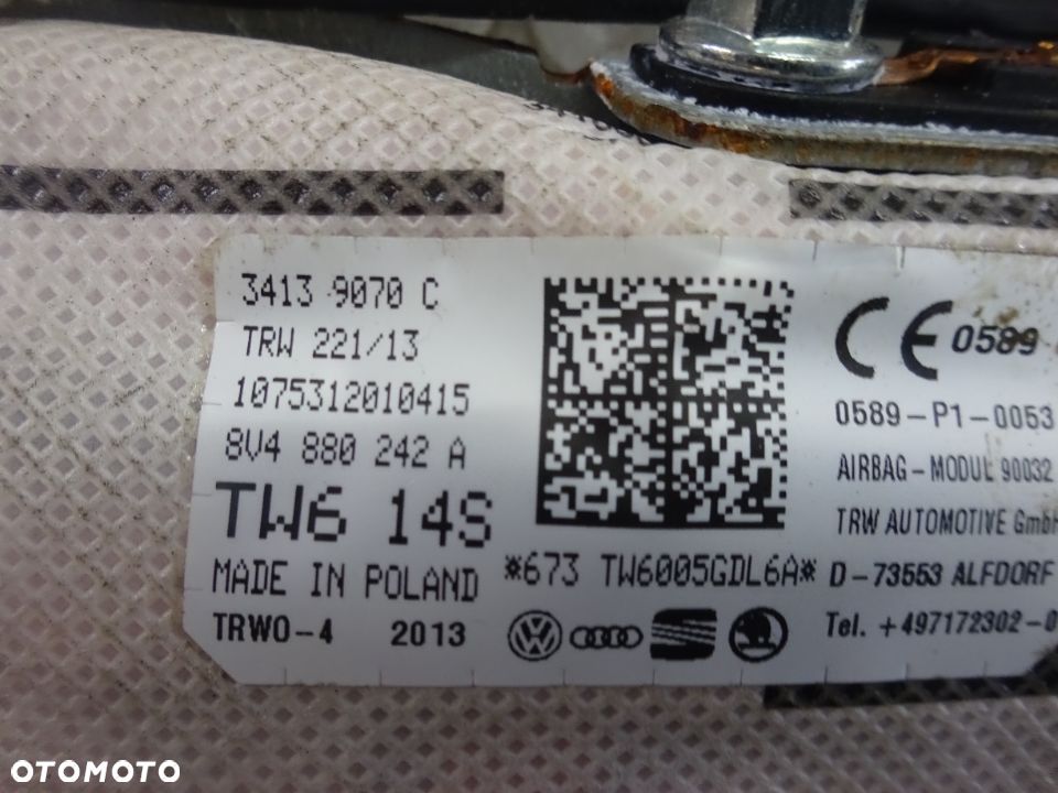 8V4880241A 8V0880242A poduszka fotela lewa prawa Audi A3 8V 13-20 - 2