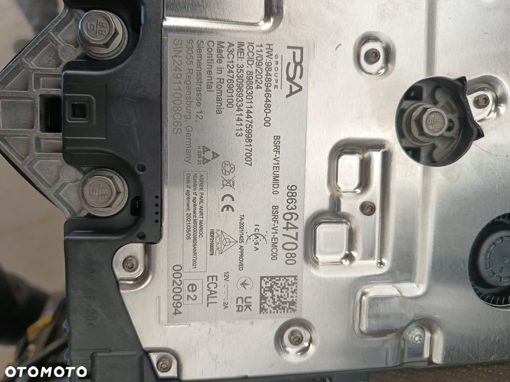 OPEL ASTRA L VI PEUGEOT 208 II LIFT ANTENA DACHOWA MODUŁ GPS 9863647080 - 2