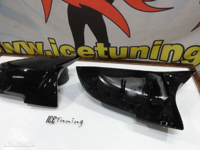 Capas, carcaça de espelhos M3 look em preto brilhante BMW F22, F23, F30, F20/F21 12-14, F30, F31, F32, F33, F34, F36, X1 E84. E87, i3 - 7