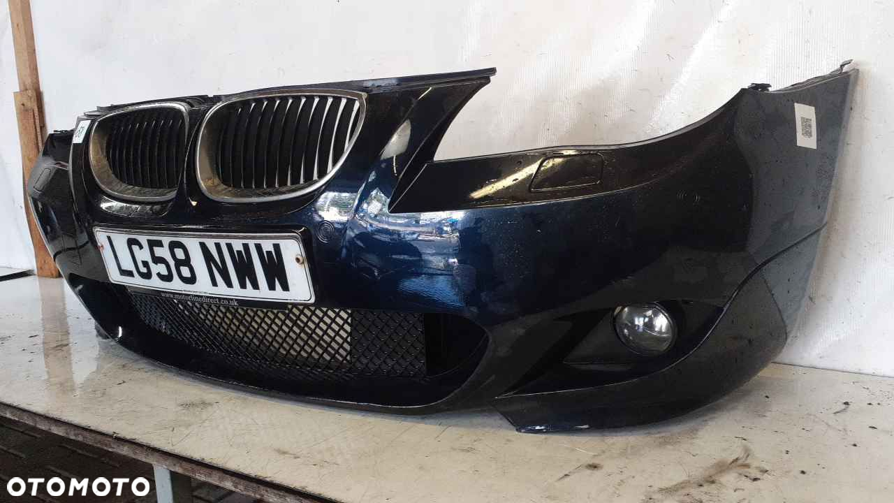 + ZDERZAK PRZÓD PRZEDNI BMW E60 SERIA 5 M PAKIET CARBONSCHWARZ CZARNY PDC SPRYSKIWACZE LAMP XENON HALOGENY - 2