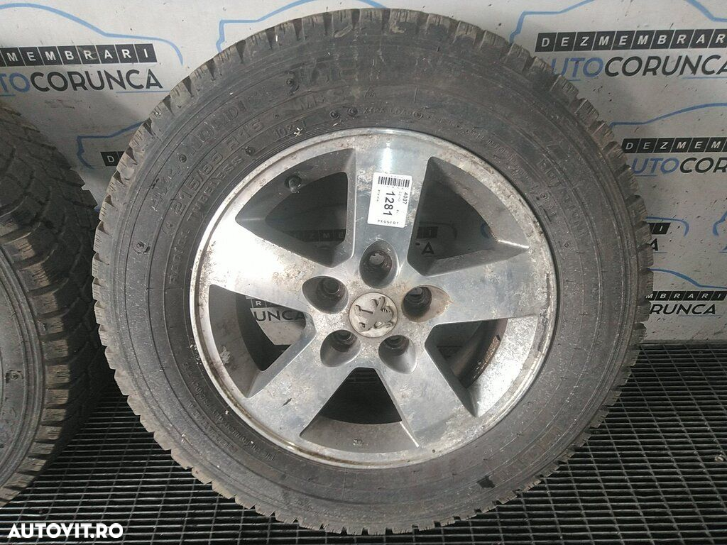 Jante aliaj Peugeot 4007 2007 - 2012 (1281) R16 Cu anvelope. 215/65 R16 et38 - 5