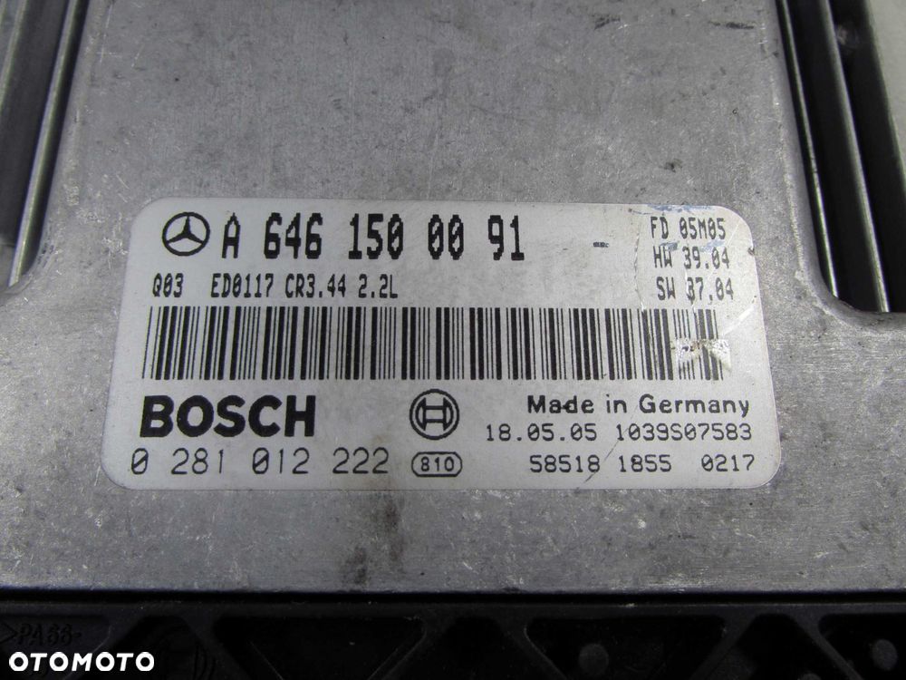 MERCEDES C W203 2.2 CDI KOMPUTER STEROWNIK ECU SILNIKA 0281012222 A6461500091 - 4