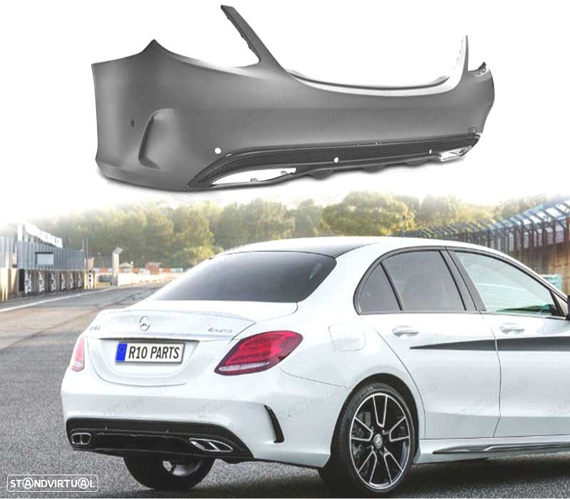 PARA-CHOQUES TRASEIRO MERCEDES CLASE C W205 14- LOOK AMG PDC - 1