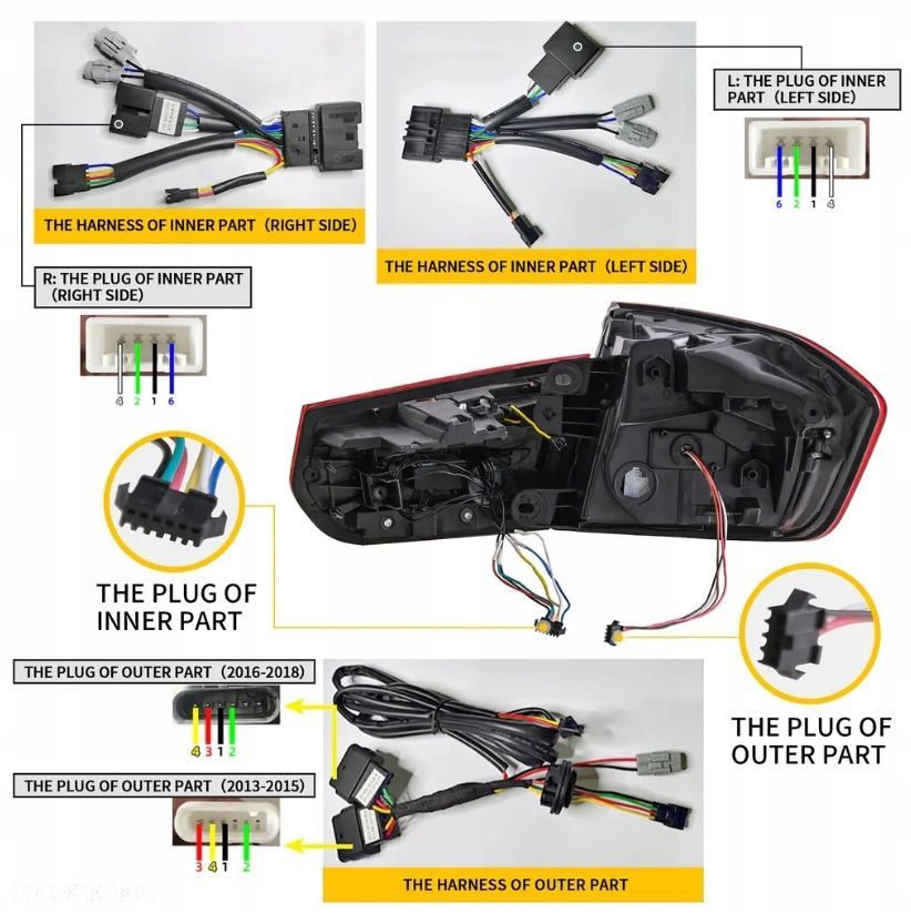 lampa tyl na kpl oled led gts-look animacje bmw 3 f30 2011-2018 lift - 8