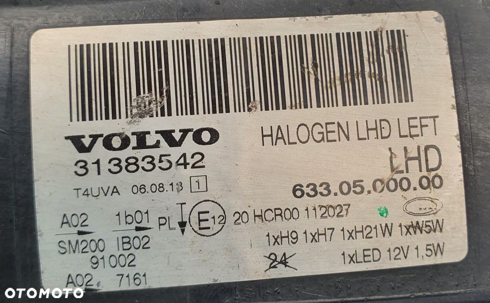 LAMPA LEWY PRZÓD PRZEDNIA VOLVO V70 III LIFT 31383542 EUROPA - 7