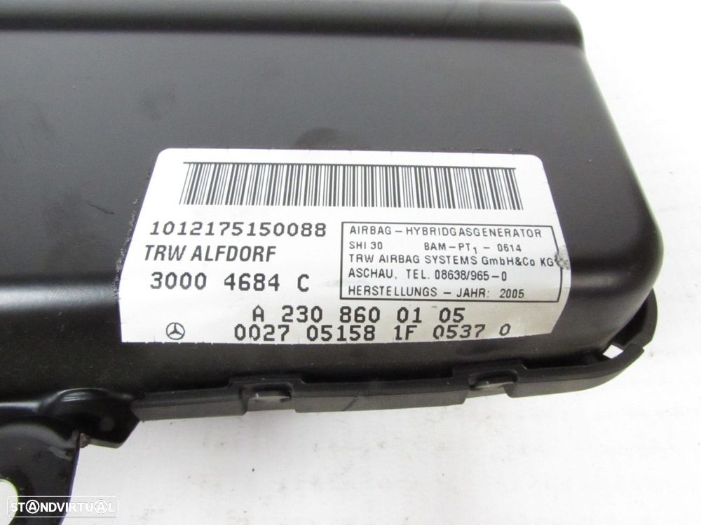Airbag Porta Esquerdo/Frente Seminovo/ Original MERCEDES-BENZ SL (R230) A2308600... - 3