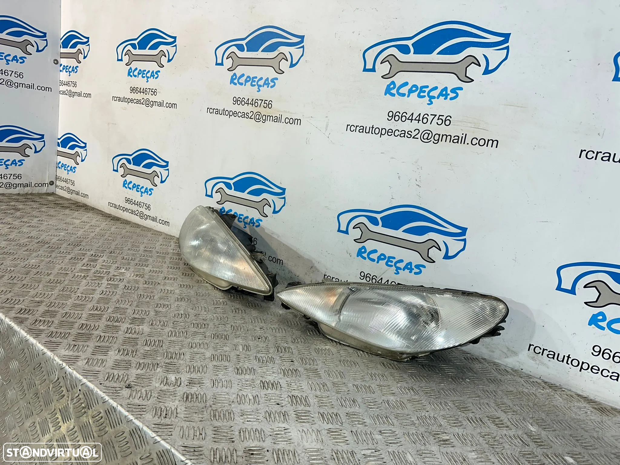 .Conjuntos Oticas Farois Frente Frontal Esquerda Direita Originais Peugeot 206 1999 - 2008 - 3