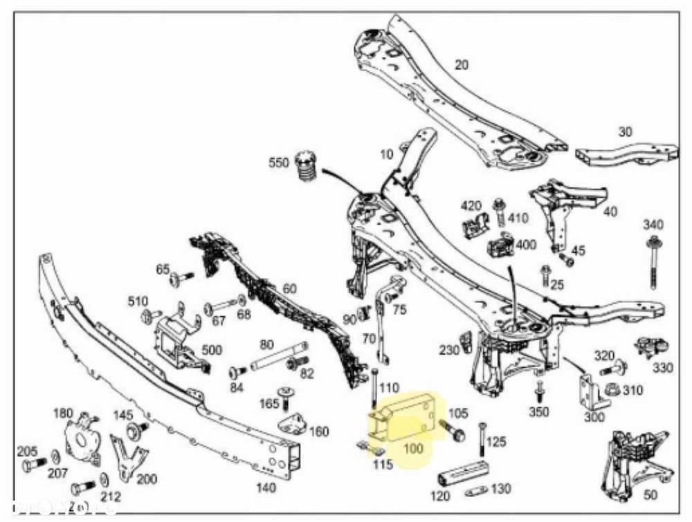 KPL PAS PRZEDNI wzmocnienie czołowe belka MERCEDES W213 S213 CLS W257 C257 - 3