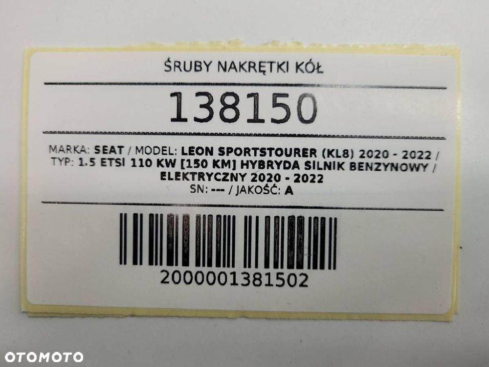ŚRUBY NAKRĘTKI KÓŁ ZŁODZIEJKI NASADKA LEON IV 2024 EUROPA KOMPLET 20 SZTUK - 9