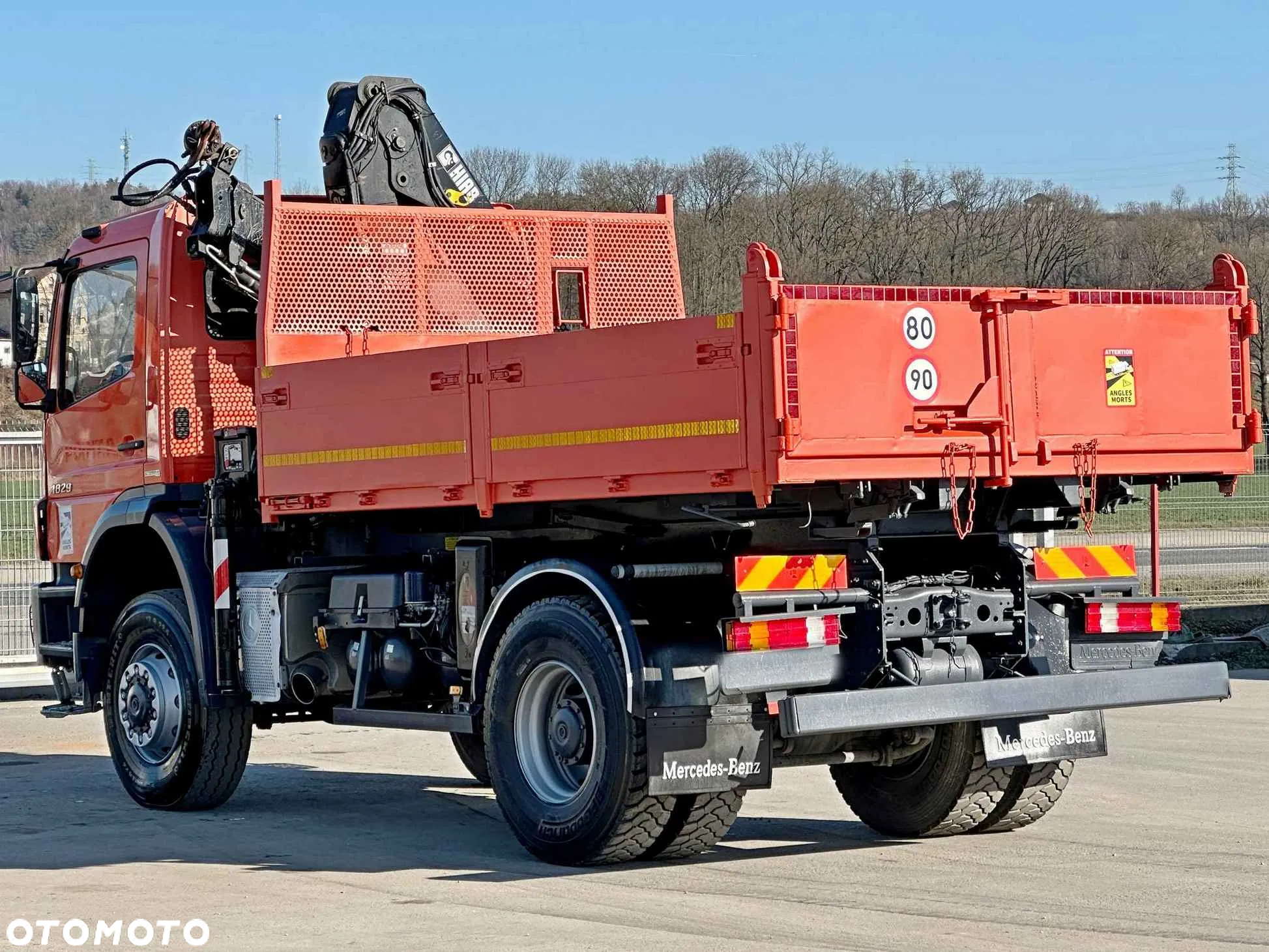 Mercedes-Benz AXOR 1829 * WYWROTKA 3,80 m * HIAB 111 HIDUO + PILOT * 4x4 - 5