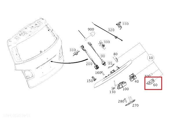 MERCEDES B-KLASA Lampka tablicy rejestracyjnej OE - 4