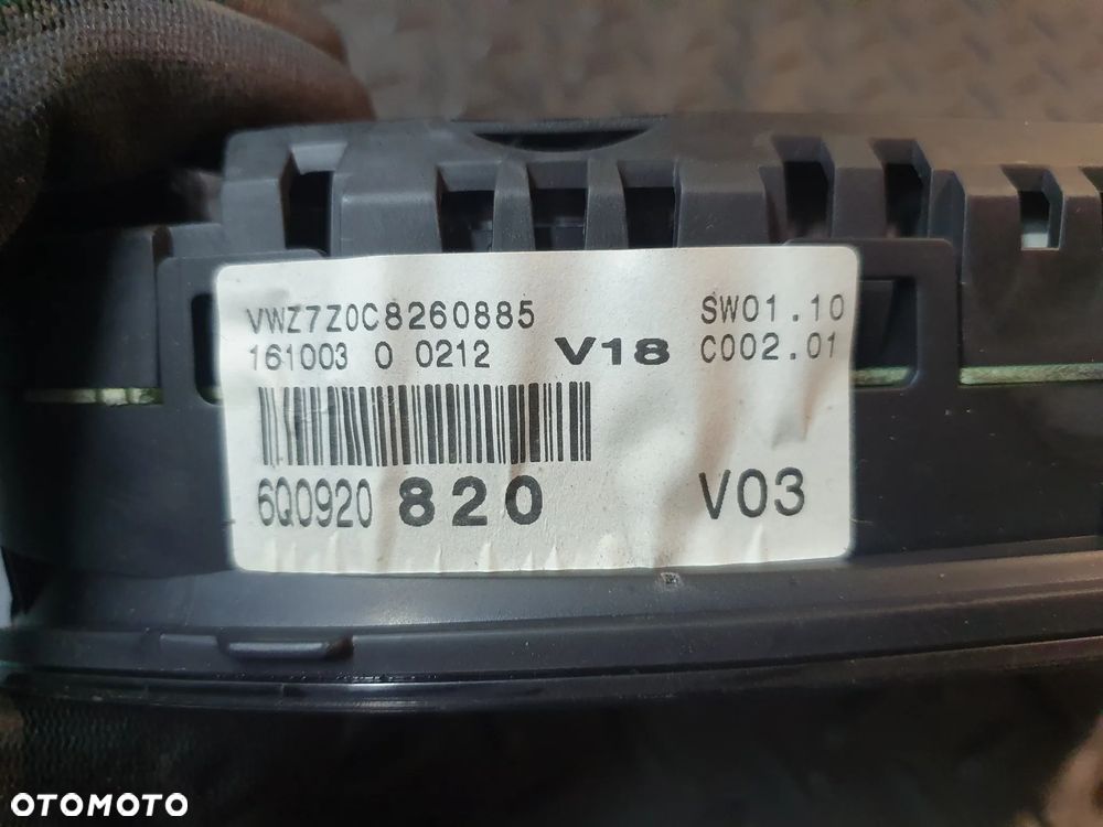 LICZNIK ZEGARY VW POLO IV 1.4 16V 6Q0920820 EUROPA - 4