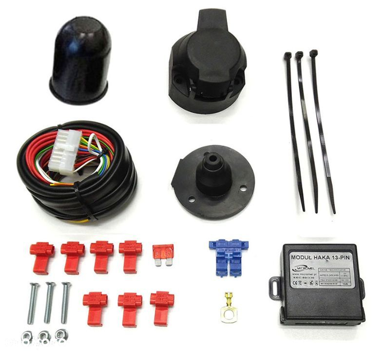 VOLKSWAGEN VW CADDY 3+4 hak holowniczy + MODUŁ + WIĄZKA + GNIAZDO 13PIN + ADAPTER 13/7P - 3
