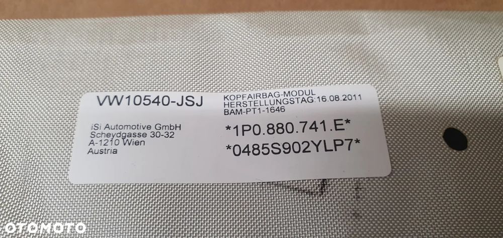 Kurtyna airbag boczna lewa Seat Leon II 1P0880741E - 6