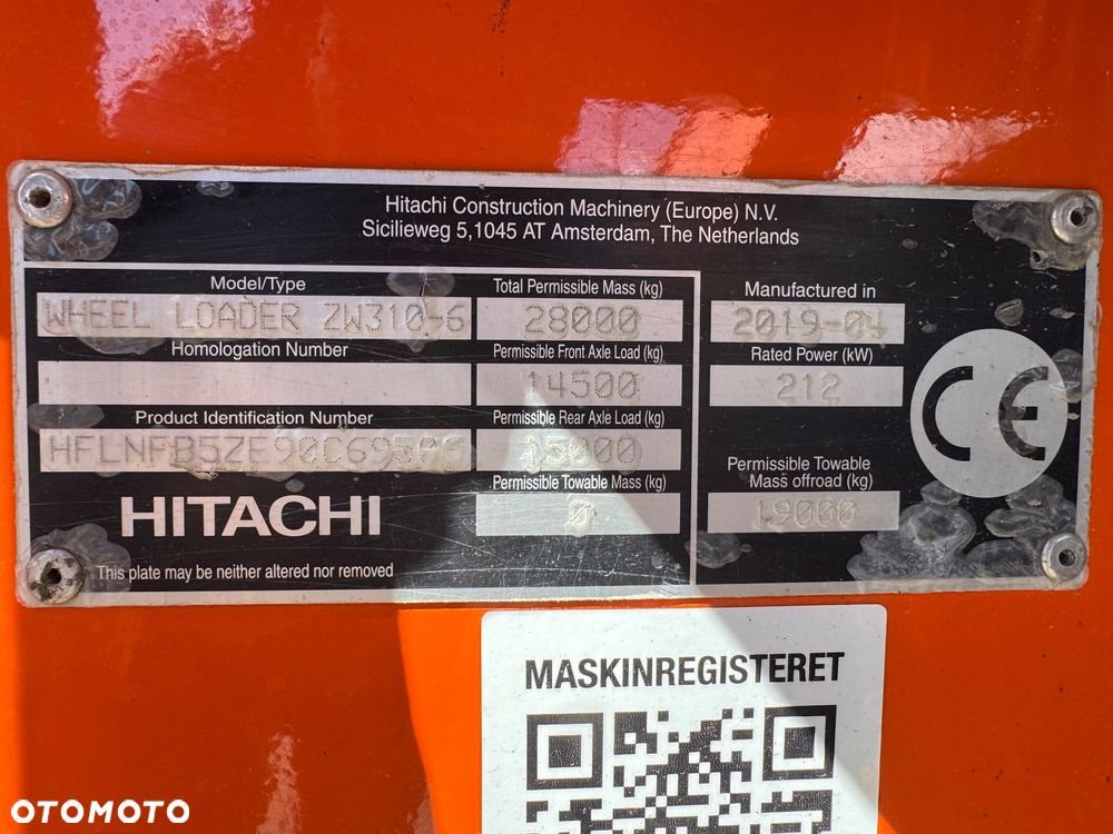 Hitachi ZW310-6 / 966M / 972M / L150 - 19