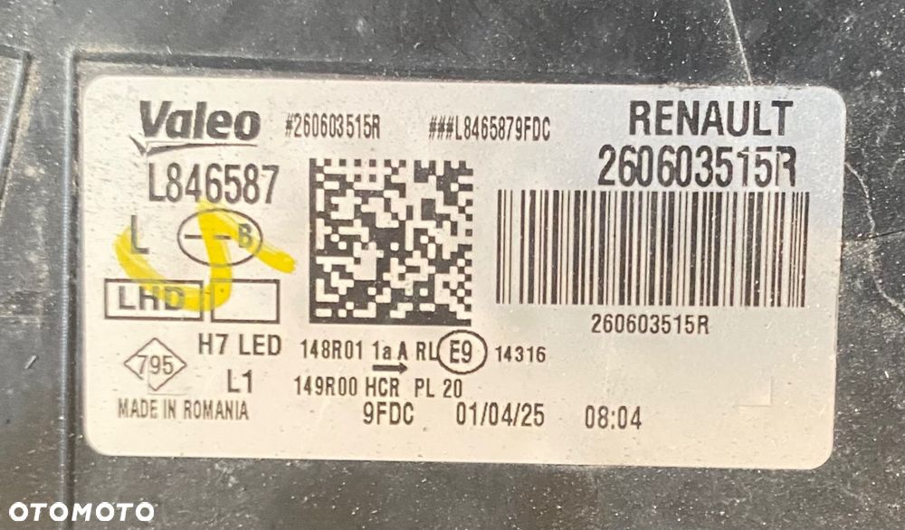 DACIA DUSTER DASTER 3 III 2 sztuki LAMPY PRZEDNIE Kompletna LAMPA PRZEDNIA PRAWA LEWA  REFLEKTOR PRAWY lewy PRZÓD  EUROPA lreflektory FULL LED LEDOWE FULLLED 260107725R 260603515R  Wwa - 13