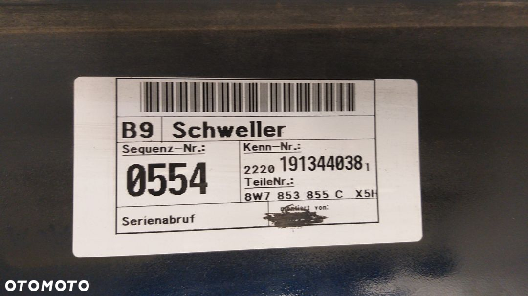 AUDI A5 CABRIO S-LINE 8W7 8W LISTWA PROGOWA LEWA 8W7853855C - 9