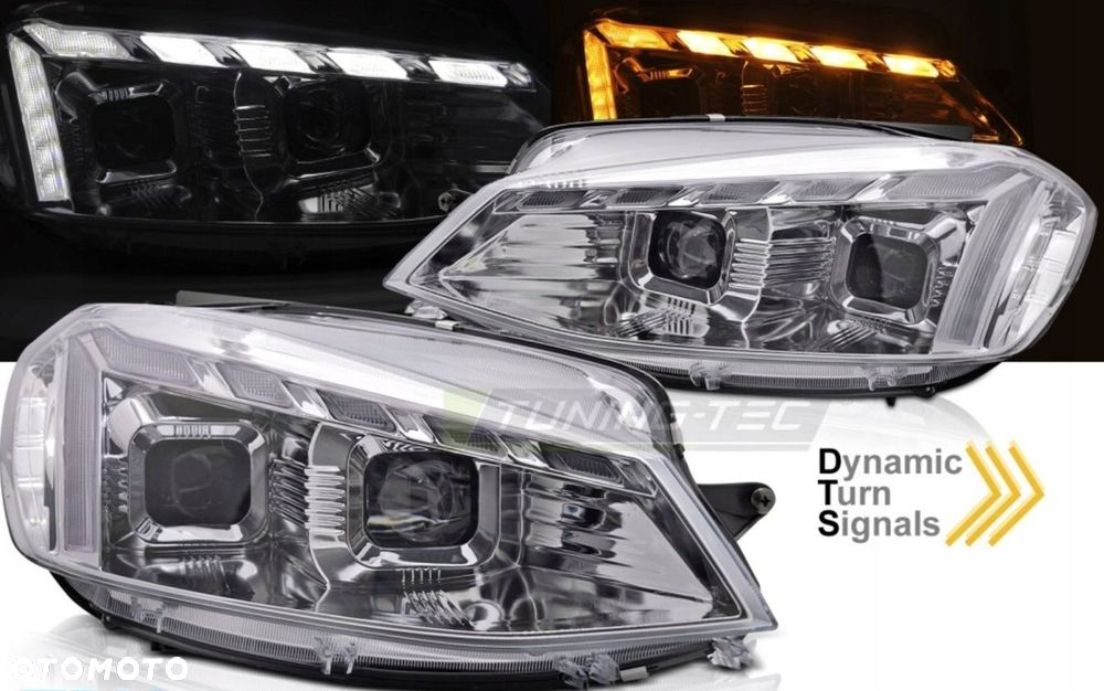 Reflektory Lampy Diody Soczewka Clear Chrom VW Golf VII 7 5g0 Lift 2017-19 - 2
