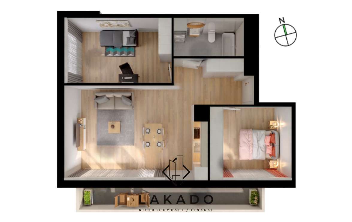 Mieszkanie z dużym balkonem (13,5m²) na południe
