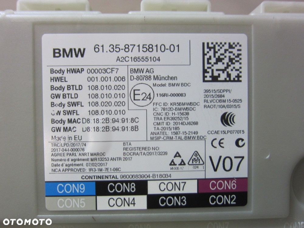 BMW X3 G01 G30 STEROWNIK BDC KOMPUTER MODUŁ  61358715810 5A908E8 8715810 - 7
