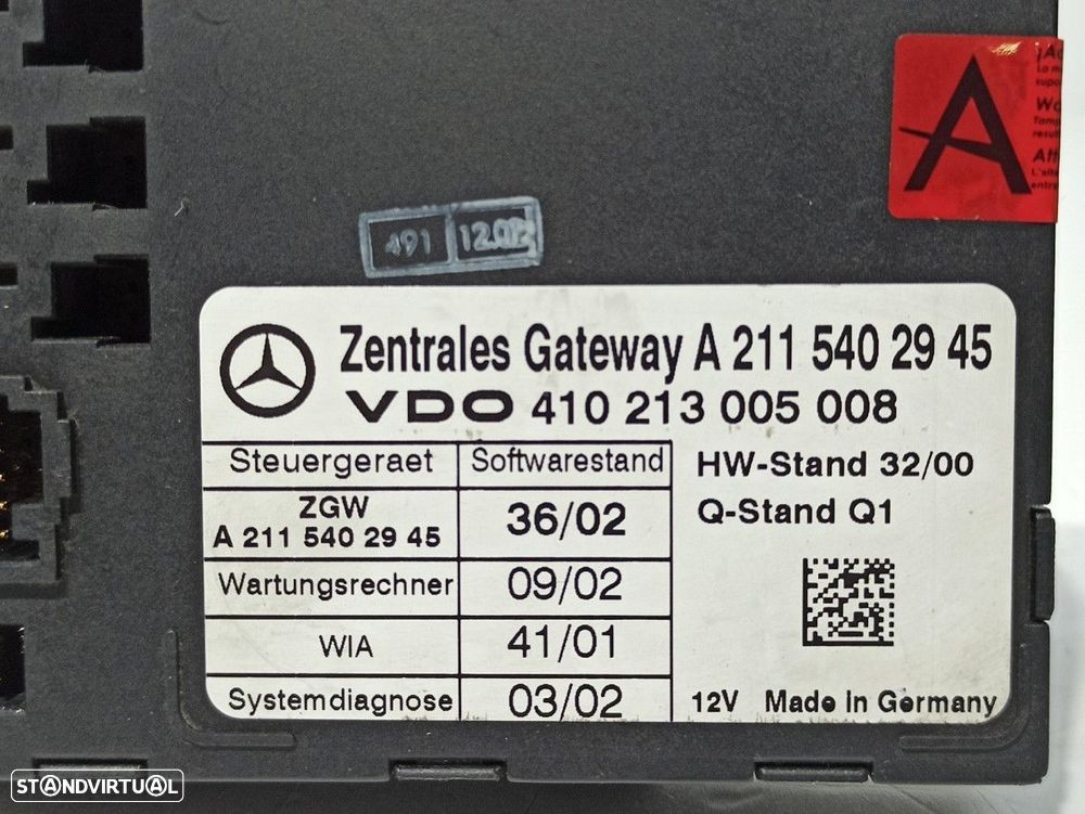 MÓDULO ELETRÓNICO MERCEDES CLASE E (W211) BERLINA E 220 CDI (211.006) - 3