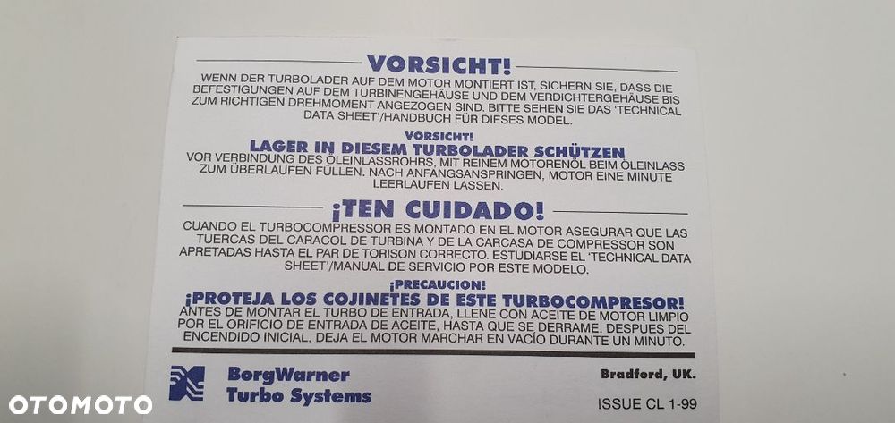 Turbosprężarka ciągników New Holland TM i Case MXM producent BorgWarner - 12