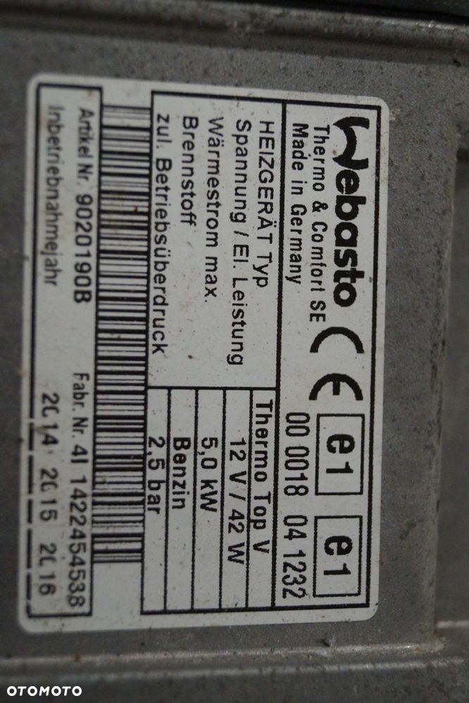 vw passat cc webasto benzyna 3c0815005bm ogrzewanie - 3